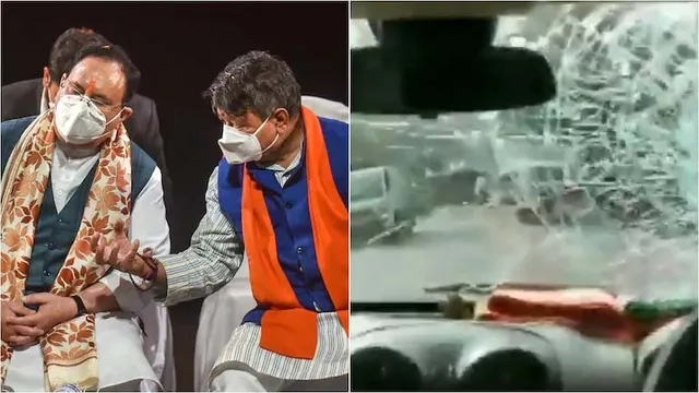 ପଶ୍ଚିମବଙ୍ଗରେ ବିଜେପି ନେତା ଜେପି ନଡ୍ଡା ଏବଂ ବିଜୟବର୍ଗୀୟଙ୍କ ଗାଡ଼ି ଉପରେ ଢେଲାମାଡ଼