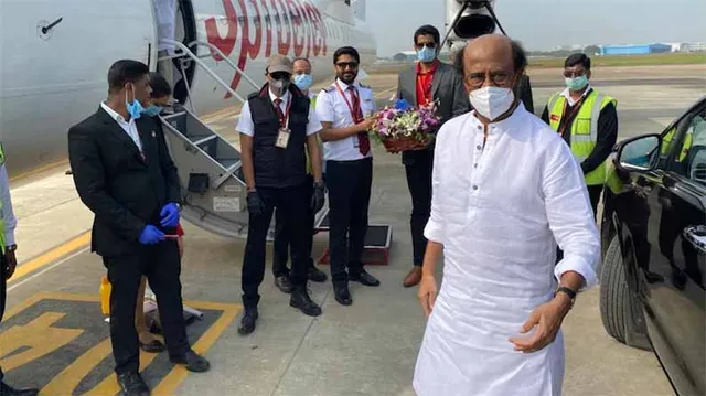 ବିମାନରେ ଜନ୍ମଦିନ କେକ୍‌ କାଟିଲେ ରଜନୀକାନ୍ତ