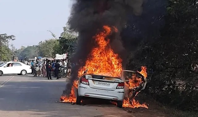 କାର୍-ବାଇକ୍ ମୁଁହାମୁହିଁ ଧକ୍କା: ବାଇକ ଆରୋହୀ ମୃତ, ଜଳିଗଲା କାର୍