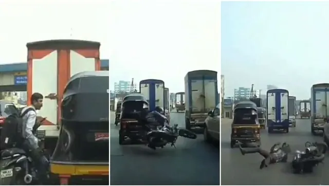 ବାଇକ ଚାଳକଙ୍କ ସହ ଝଗଡ଼ାର ପ୍ରତିଶୋଧ ନେଲେ ଅଟୋ ଡ୍ରାଇଭର, ଦେଖନ୍ତୁ ଭିଡିଓ