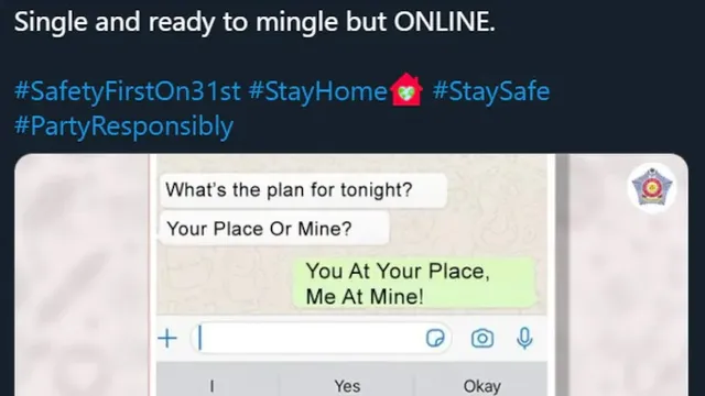 ନୂଆବର୍ଷ ପୂର୍ବ ରାତିରେ ମଜାଦାର ଟ୍ବିଟ୍‌ ପୋଷ୍ଟ୍‌ କରି ଚର୍ଚ୍ଚାରେ ମୁମ୍ବାଇ ପୁଲିସ୍‌