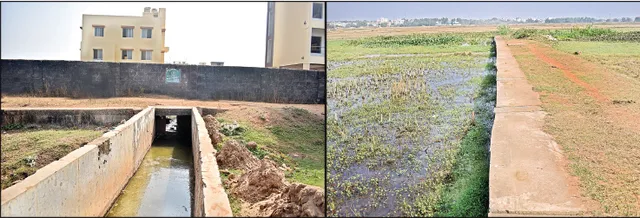 ବିଲ୍‌ଡରଙ୍କ କବ୍‌ଜାରେ ଡ୍ରେନ୍, ପୋଖରୀରେ ମିଶୁଛି ନର୍ଦ୍ଦମା ପାଣି