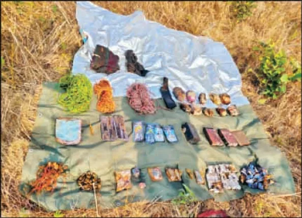 ମାଟିଖାଲ ଜଙ୍ଗଲରୁ ମାଓ ସାମଗ୍ରୀ ଜବତ 