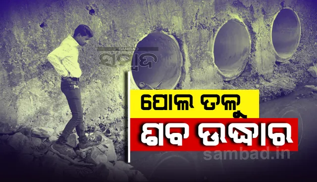 ପୋଲ ତଳୁ ଶବ ଉଦ୍ଧାର: ଅସାବଧାନତାବଶତଃ ମୃତକ ପୋଲ ତଳକୁ ଖସି ପଡ଼ିଥିବା ଅନୁମାନ