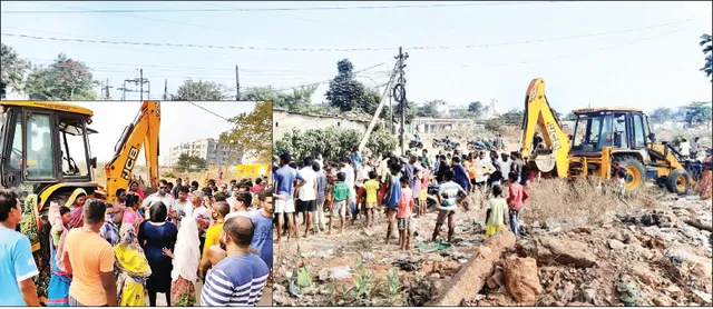 ସାଲିଆସାହିରେ ୨୦୦ ଫୁଟିଆ ରାସ୍ତାକୁ ବିରୋଧ, ଜେସିବିକୁ ଅଟକ ରଖିଲେ ବସ୍ତିବାସିନ୍ଦା