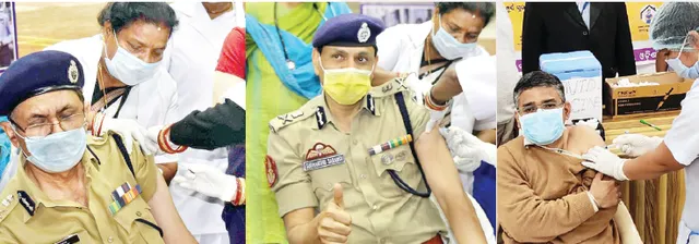 ଆଗଧାଡ଼ିର ଯୋଦ୍ଧାଙ୍କ ଟିକାକରଣ ଆରମ୍ଭ, ଟିକା ନେଲେ ପୁଲିସ ଡିଜି, ଜିଲ୍ଲାପାଳ, ଏସ୍‌ପି