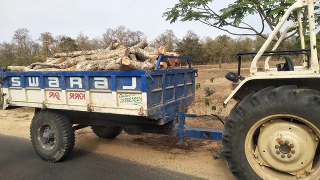 ଘଟଗାଁ : ଟ୍ରାକ୍ଟର ସହ କାଠ ଜବତ