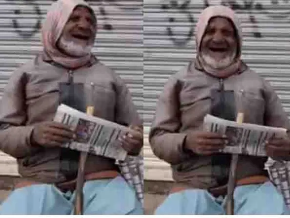 ଦୃଷ୍ଟିଶକ୍ତି ନାହିଁ, ତଥାପି ୩୫ବର୍ଷ ଧରି ପାଦରେ ଚାଲିଚାଲି ବିକ୍ରି କରୁଛନ୍ତି ଖବର କାଗଜ