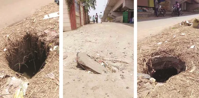 ବିପଦପୂର୍ଣ୍ଣ ନୂଆବଜାର ଗୋଶାଳା ରାସ୍ତା; ମ୍ୟାନ୍‌ହୋଲ୍‌ରେ ଘୋଡ଼ଣି ନାହିଁ, ପ୍ରତିଦିନ ଦୁର୍ଘଟଣା