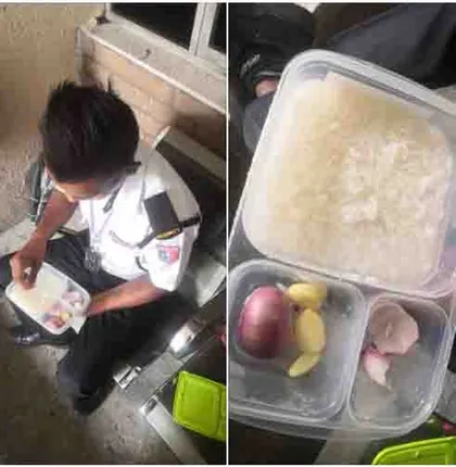 ସୁଆଦିଆ ଖାଦ୍ୟ ଦରକାର ନାହିଁ, ପେଟ ପୂରିଗଲେ ହେଲା; ସିକ୍ୟୁରିଟି ଗାର୍ଡଙ୍କ ପିଆଜ, ରସୁଣ ଓ ଭାତ ଖାଇବାର ଫଟୋ ଭାଇରାଲ