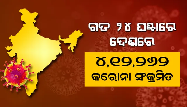 ୨୪ ଘଣ୍ଟା ମଧ୍ୟରେ ଦେଶରେ ପୁଣି ୪ ଲକ୍ଷ ଟପିଲା କୋଭିଡ୍‌-୧୯ ସଂକ୍ରମିତଙ୍କ ସଂଖ୍ୟା, ମୃତ୍ୟୁସଂଖ୍ୟା ୩,୯୮୦