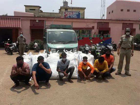 ପରିବା ବୋଝେଇ ଭ୍ୟାନରେ ୪୦ଲକ୍ଷ ଟଙ୍କାର ଗଞ୍ଜେଇ ଚାଲାଣ: ଭ୍ୟାନ ସହ ୩ ବାଇକ ଜବତ, ୬ଗିରଫ