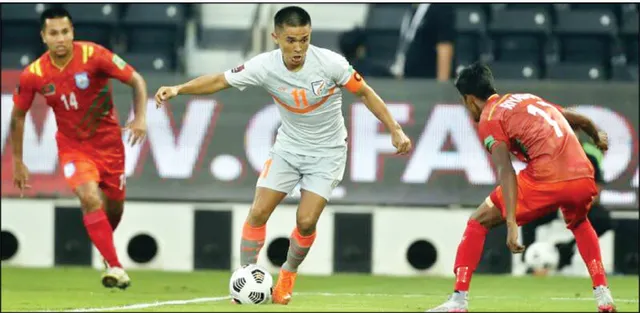 ଛେତ୍ରୀଙ୍କ ଯୁଗଳ ଗୋଲ୍‌ରେ ଭାରତ ବିଜୟୀ