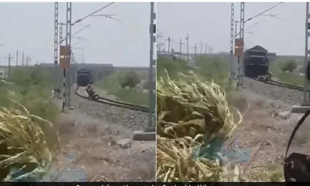 ରେଳ ଧାରଣାରେ ସ୍କୁଟିରେ ଷ୍ଟଣ୍ଟ ଦେଖାଉଥିବା ବେଳେ ହଠାତ ଆସିଗଲା ଟ୍ରେନ୍, ଆଉ ତା’ପରେ...