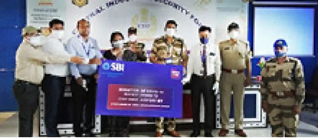 ସିଆଇଏସ୍ଏଫ୍‌କୁ ଷ୍ଟେଟ୍‌ ବ୍ୟାଙ୍କ‌ ଦେଲା କୋଭିଡ୍‌ ସୁରକ୍ଷା ସାମଗ୍ରୀ