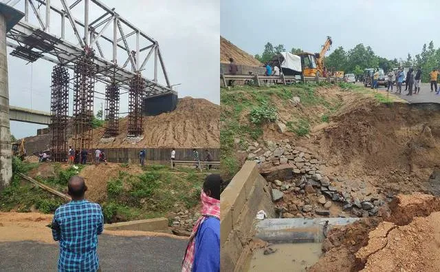 ବର୍ଷାରେ ଧୋଇଗଲା ଖଡ଼ିବାହାଳି ବାଇପାସ୍ ରାସ୍ତା