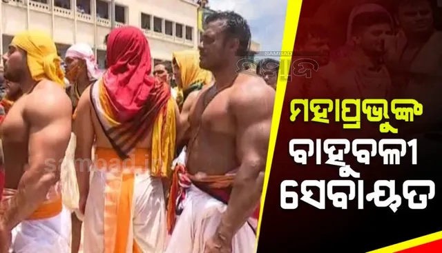 ଚର୍ଚ୍ଚାରେ ମହାପ୍ରଭୁଙ୍କ ବାହୁବଳୀ ସେବାୟତ: ନିଜର ସମସ୍ତ ବଳ ଲଗାଇ ଟାଣି ନେଉଛନ୍ତି ରଥ