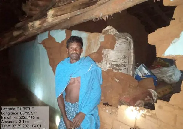 ଗୋଠଛଡ଼ା ଦନ୍ତା ଭାଙ୍ଗିଲା ଘର, ଦମ୍ପତି ଆହତ