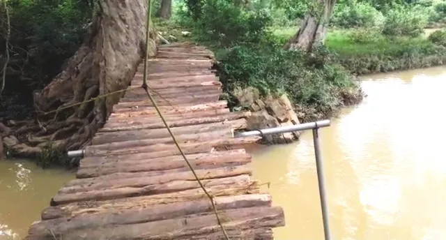 ଶୁଣିଲାନି ପ୍ରଶାସନ, ଶେଷରେ କାଠ ପୋଲ ନିର୍ମାଣ କଲେ ଗ୍ରାମବାସୀ