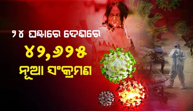 ୨୪ ଘଣ୍ଟା ମଧ୍ୟରେ ଦେଶରେ ୪୨,୬୨୫ ନୂଆ କୋଭିଡ୍‌-୧୯ ସଂକ୍ରମିତ ଚିହ୍ନଟ, ମୃତ୍ୟୁସଂଖ୍ୟା ୫୬୨