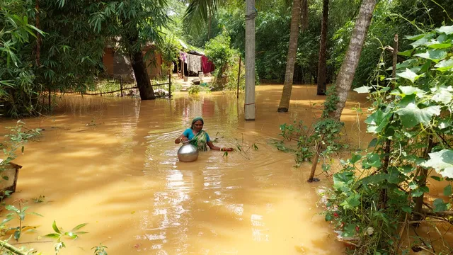 ଖରସ୍ରୋତାର ଶାଖାନଦୀ ନୂଆମାହାରା ପାଣି ପଶିବାରୁ ଶତାଧିକ ପରିବାର ଜଳବନ୍ଦୀ