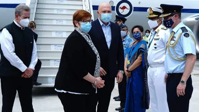 ଭାରତ ଓ ଅଷ୍ଟ୍ରେଲିଆ ମଧ୍ୟରେ ୨+୨ ଆଲୋଚନା ଆରମ୍ଭ; ‘ଫିଷ୍ଟ୍‌ବମ୍ପ୍‌’ କରି ପେନ୍‌ଙ୍କୁ ସ୍ବାଗତ କଲେ ଜୟଶଙ୍କର