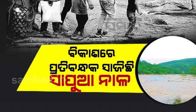 ସାପୁଆ ନାଳ ଉପରେ ନିର୍ମାଣ ହୋଇପାରୁନି ପୋଲ, ୨ ବର୍ଷରେ ଭାସିଗଲେଣି ୬  