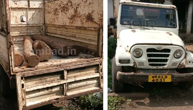 ୫୦ ହଜାର ଟଙ୍କାର ଶାଳ ଗଣ୍ଡି ବୋଝେଇ ପିକ୍‌ଅପ୍‌ ଭ୍ୟାନ୍‌ ଜବତ, ଅଭିଯୁକ୍ତ ଫେରାର