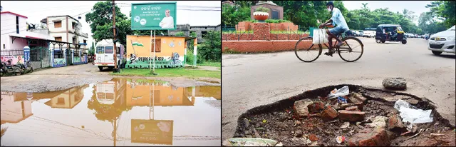 ମଞ୍ଚେଶ୍ବରରୁ ବମିଖାଲ୍‌...ସବୁଠି ବେହାଲ୍‌: ରାସ୍ତାସାରା ଖାଲଢିପ, ଲହଡ଼ି ଭାଙ୍ଗୁଛି ପାଣି