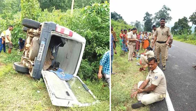 ମନ୍ତ୍ରୀଙ୍କ ପାଇଲଟିଂ ଭ୍ୟାନ୍ ଓଲଟିଲା, ୬ ପୁଲିସ କର୍ମଚାରୀ ଆହତ