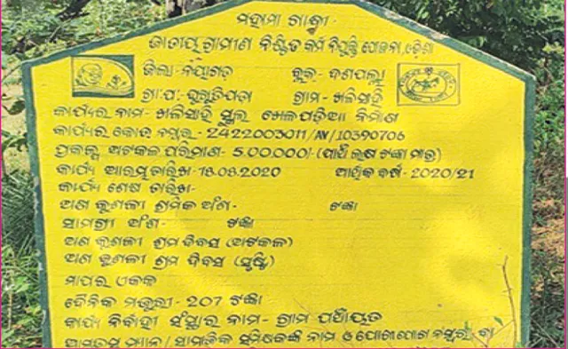ଖେଳ ପଡ଼ିଆ ନିର୍ମାଣରେ ବ୍ୟାପକ ଅନିୟମିତତା, ମାଟି ସିଞ୍ଚି ଲକ୍ଷଲକ୍ଷ ଟଙ୍କା ଚଳୁ