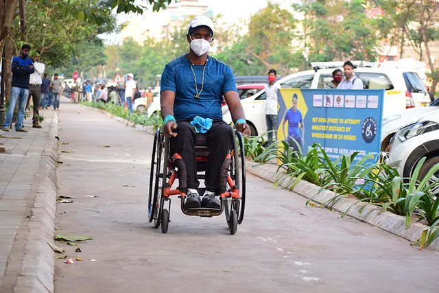 ହୁଇଲ୍‌ ଚେୟାରରେ ୧୮୪କିମି ଅତିକ୍ରମ ଲକ୍ଷ୍ୟ: ‘ଗିନିଜ୍‌’ ଲକ୍ଷ୍ୟରେ କମଳାକାନ୍ତ