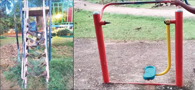 ଅବହେଳିତ ଶିଶୁ ଉଦ୍ୟାନ: ଅଚଳ ଲାଇଟ୍‌, ଅସଜଡ଼ା ଚେୟାର୍‌