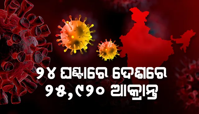 ୨୪ ଘଣ୍ଟାରେ ଦେଶରେ ୨୫,୯୨୦ କୋଭିଡ୍‌-୧୯ ଆକ୍ରାନ୍ତ; ୪୯୨ ଜଣ ମୃତ