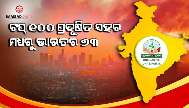 ବିଶ୍ୱର ସର୍ବାଧିକ ୧୦୦ ପ୍ରଦୂଷିତ ସହର ତାଲିକାରେ ଭାରତର ଅଛି ୬୩ଟି ସହର