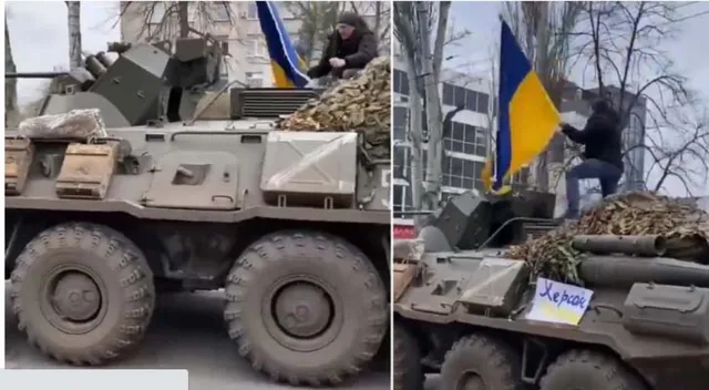 ରୁଷ ଟ୍ୟାଙ୍କ ଉପରେ ଚଢ଼ି ଏଭଳି ସାହାସିକ କାମ କଲେ ୟୁକ୍ରେନ ନାଗରିକ