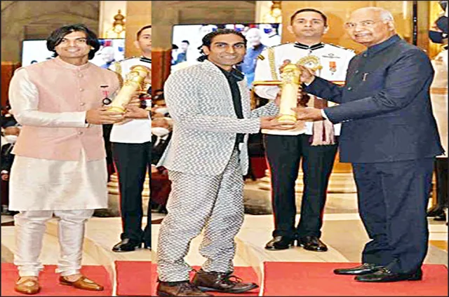 ପଦ୍ମଶ୍ରୀ ଗ୍ରହଣ କଲେ ନୀରଜ, ପ୍ରମୋଦ