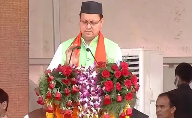 ଉତ୍ତରାଖଣ୍ଡର ମୁଖ୍ୟମନ୍ତ୍ରୀ ଭାବରେ ଶପଥ ଗ୍ରହଣ କଲେ ପୁଷ୍କର ସିଂ ଧାମୀ