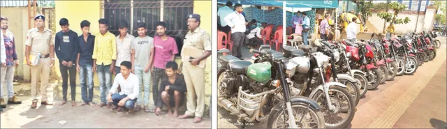 ଆନ୍ତଃଜିଲ୍ଲା ବାଇକ୍‌ ଲୁଟେରା ଗ୍ୟାଙ୍ଗ୍‌ ଠାବ: ୮ ଗିରଫ, ୩୦ ବାଇକ୍‌ ଜବତ