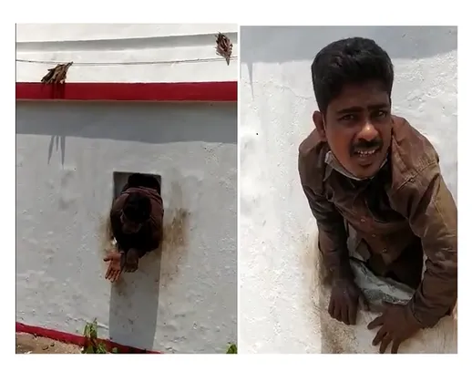 ଦୈବୀ କୋପ ? ମନ୍ଦିରରୁ ଚୋରି କରିବାକୁ ଯାଇ ଫସିଗଲା ଚୋର (ଭିଡିଓ ଦେଖନ୍ତୁ)