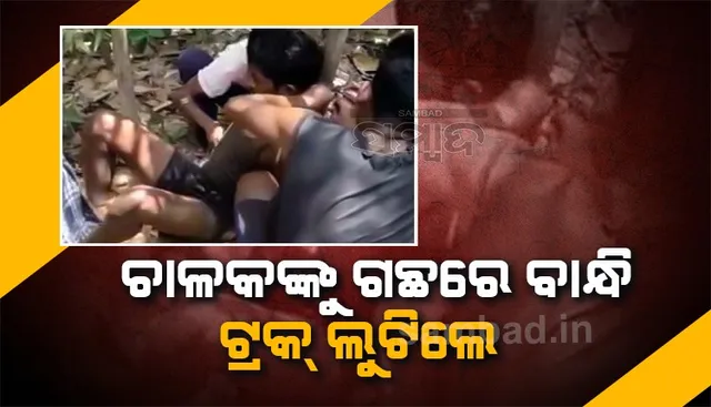 ଜଙ୍ଗଲ ଭିତରେ ଚାଳକଙ୍କୁ ଗଛରେ ବାନ୍ଧି ଟ୍ରକ୍‌ ନେଇଗଲେ ଦୁର୍ବୃତ୍ତ, ଜଙ୍ଗଲରୁ ଉଦ୍ଧାର କଲେ ଗାଁ ଲୋକେ