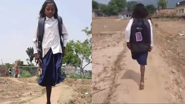 ଗୋଟିଏ ଗୋଡ଼ରେ ଡେଇଁ ଡେଇଁ ସ୍କୁଲ୍‌ ଯାଉଛନ୍ତି ବିହାର ନାବାଳିକା