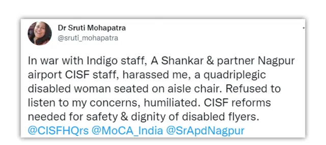 ହାଇଦ୍ରାବାଦ ବିମାନବନ୍ଦର‌ରେ ଶ୍ରୁତି ମହାପାତ୍ରଙ୍କୁ ଅପମାନ, ଟ୍ବିଟ୍‌ କରି କ୍ଷୋଭ ପ୍ରକାଶ କଲେ