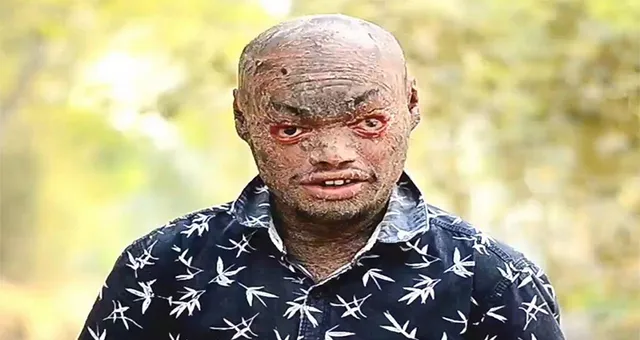 ସାପ ପରି କାତି ଛଡ଼ାଉଥିବା ମଣିଷ