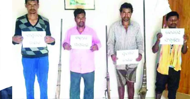 ଶିମିଳିପାଳରେ ୨ ହରିଣଙ୍କୁ ମାରିଦେଲେ, ବନ୍ଧୁକ ସହ ୪ ଶିକାରୀ ଗିରଫ