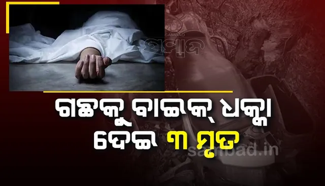 ଭାରସାମ୍ୟ ହରାଇ ଗଛରେ ପିଟିଲେ ବାଇକ୍‌, ୩ ମୃତ