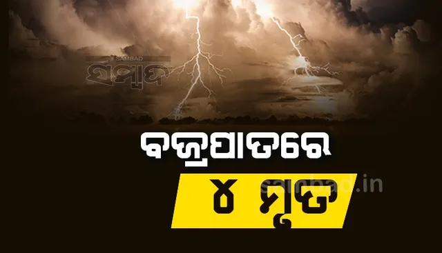 ରାଜ୍ୟର ଭିନ୍ନ ଭିନ୍ନ ସ୍ଥାନରେ ବଜ୍ରପାତ ନେଲା ୪ ଜୀବନ, ୨ ଗୁରୁତର