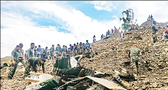 ମଣିପୁର ସେନା କ୍ୟାମ୍ପ ନିକଟରେ ଭୂସ୍ଖଳନ, ୮ ମୃତ: ୨୫ ଯବାନ ମାଟିତଳେ ଫସିଛନ୍ତି