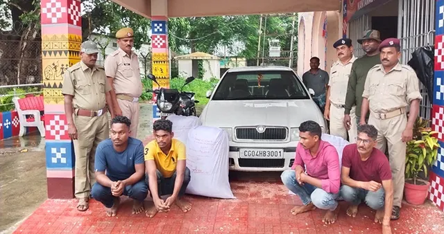 ୭୦ କେଜି ଗଞ୍ଜେଇ ସହ ଦାମୀ କାର୍‌ ଜବତ, ୪ ଗିରଫ