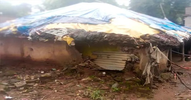 ଲଘୁଚାପ ବର୍ଷାରେ ଘର ଭାଙ୍ଗିଲା